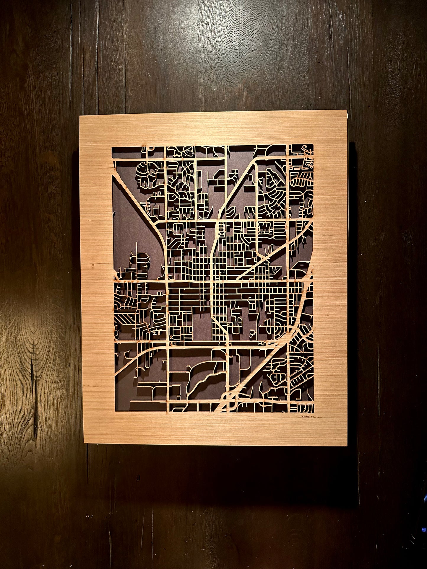Olathe, KS City Street Map | Modern Wood Wall Art in a Minimalist design. 2 sizes