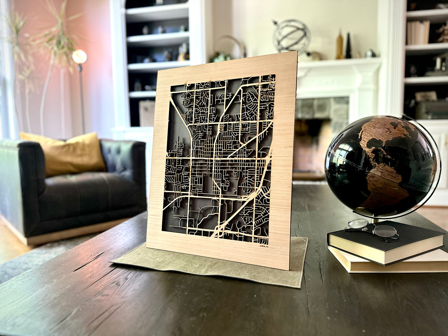 Olathe, KS City Street Map | Modern Wood Wall Art in a Minimalist design. 2 sizes