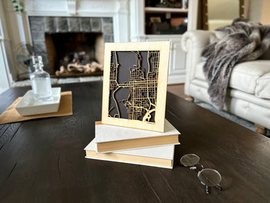 Olympia, WA City Street Map | Modern Wood Wall Art in a Minimalist design. 2 sizes