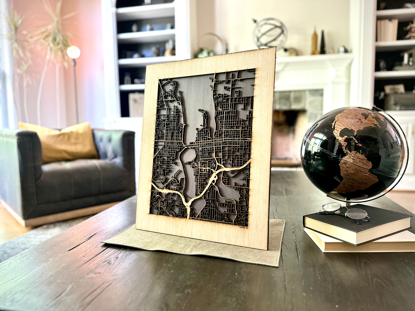 Olympia, WA City Street Map | Modern Wood Wall Art in a Minimalist design. 2 sizes