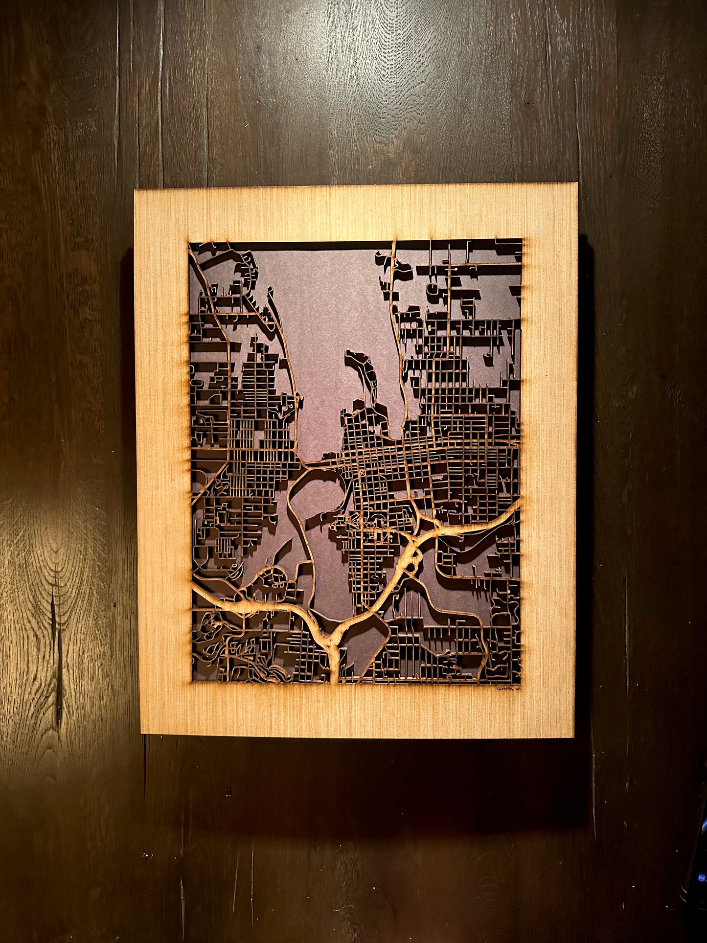 Olympia, WA City Street Map | Modern Wood Wall Art in a Minimalist design. 2 sizes
