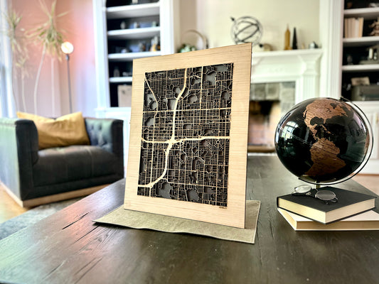 Orlando, FL City Street Map | Modern Wood Wall Art in a Minimalist design. 3 sizes