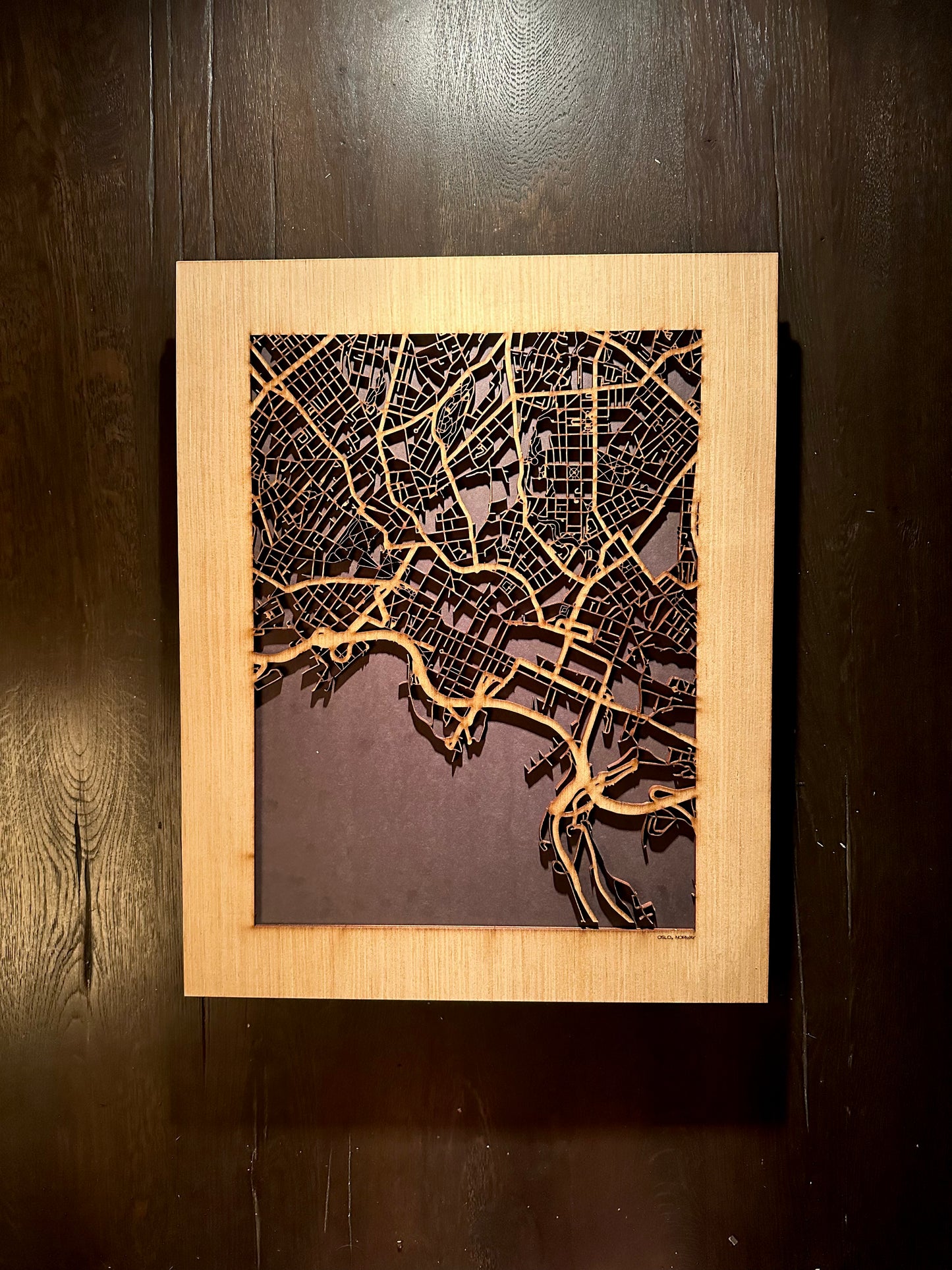 Oslo, Norway City Street Map | Modern Wood Wall Art in a Minimalist design. 2 sizes