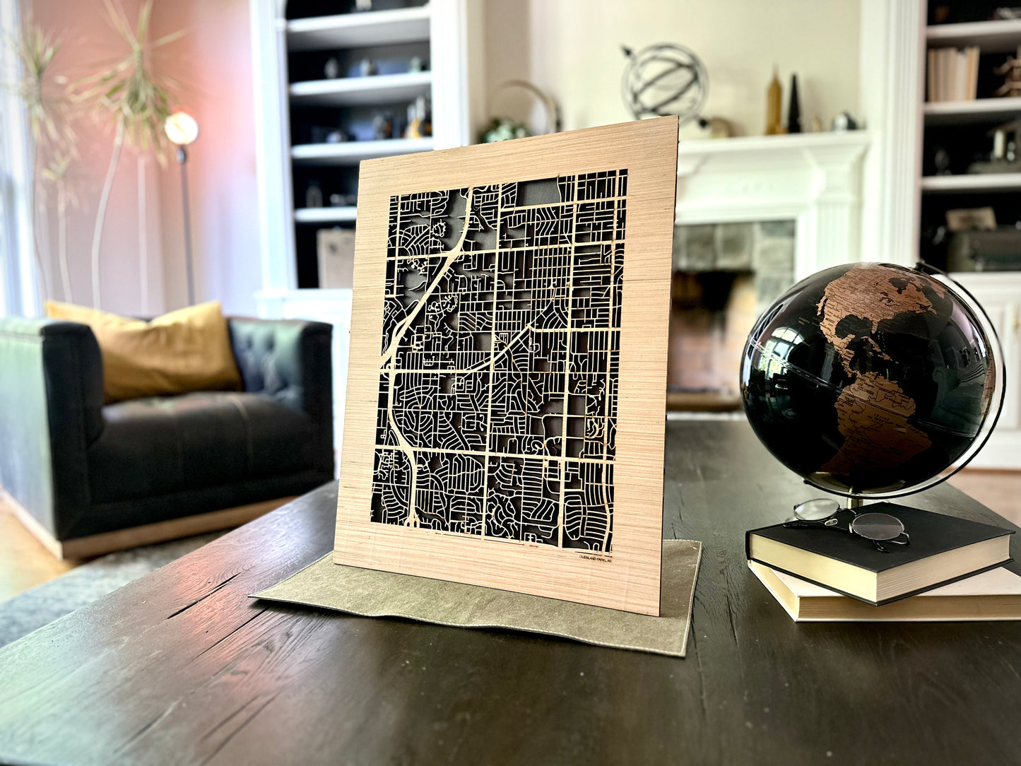 Overland Park, KS City Street Map | Modern Wood Wall Art in a Minimalist design. 2 sizes