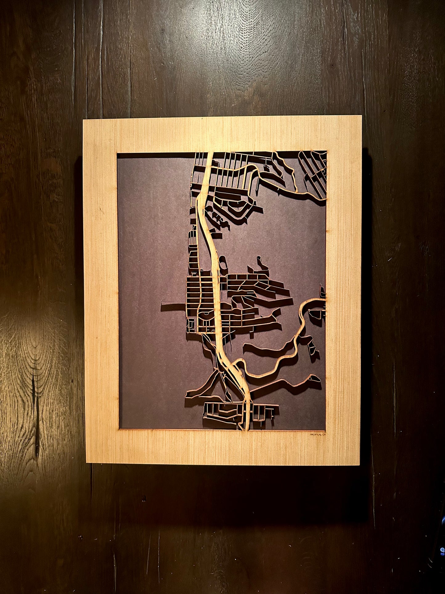 Pacifica, CA City Street Map | Modern Wood Wall Art in a Minimalist design. 2 sizes