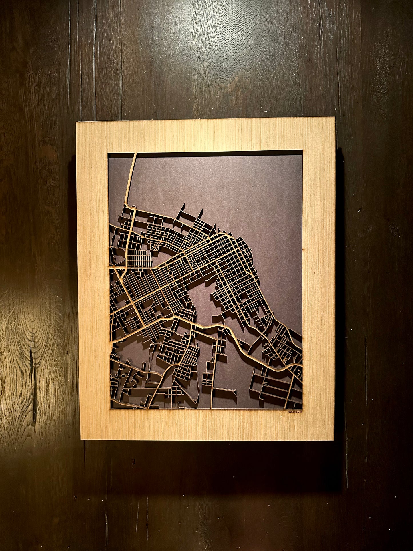 Paducah, KY City Street Map | Modern Wood Wall Art in a Minimalist design. 2 sizes