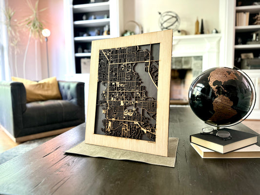 Palm Springs, CA City Street Map | Modern Wood Wall Art in a Minimalist design. 2 sizes