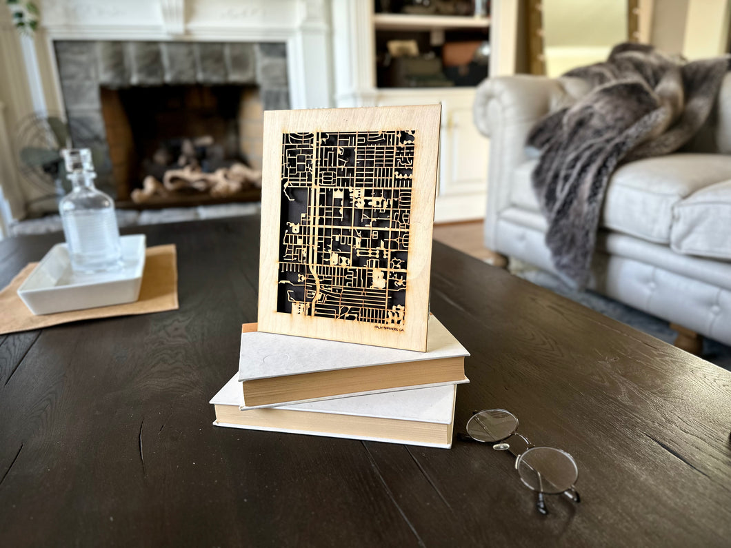 Palm Springs, CA City Street Map | Modern Wood Wall Art in a Minimalist design. 2 sizes