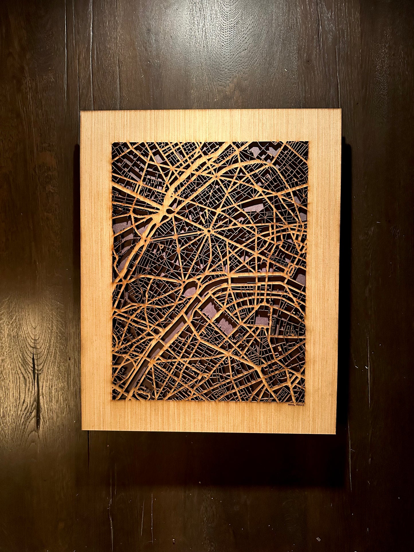 Paris, France City Street Map | Modern Wood Wall Art in a Minimalist design. 3 sizes