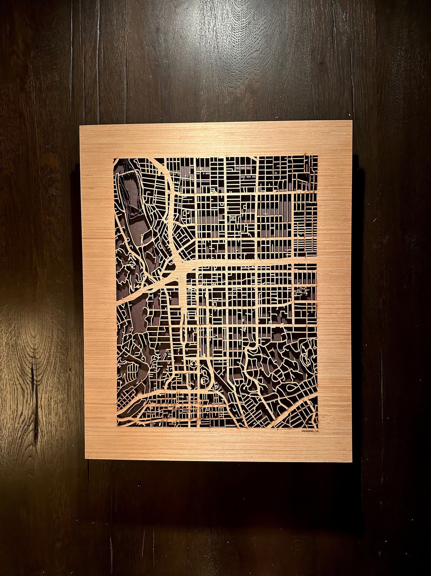 Pasadena, CA City Street Map | Modern Wood Wall Art in a Minimalist design. 2 sizes