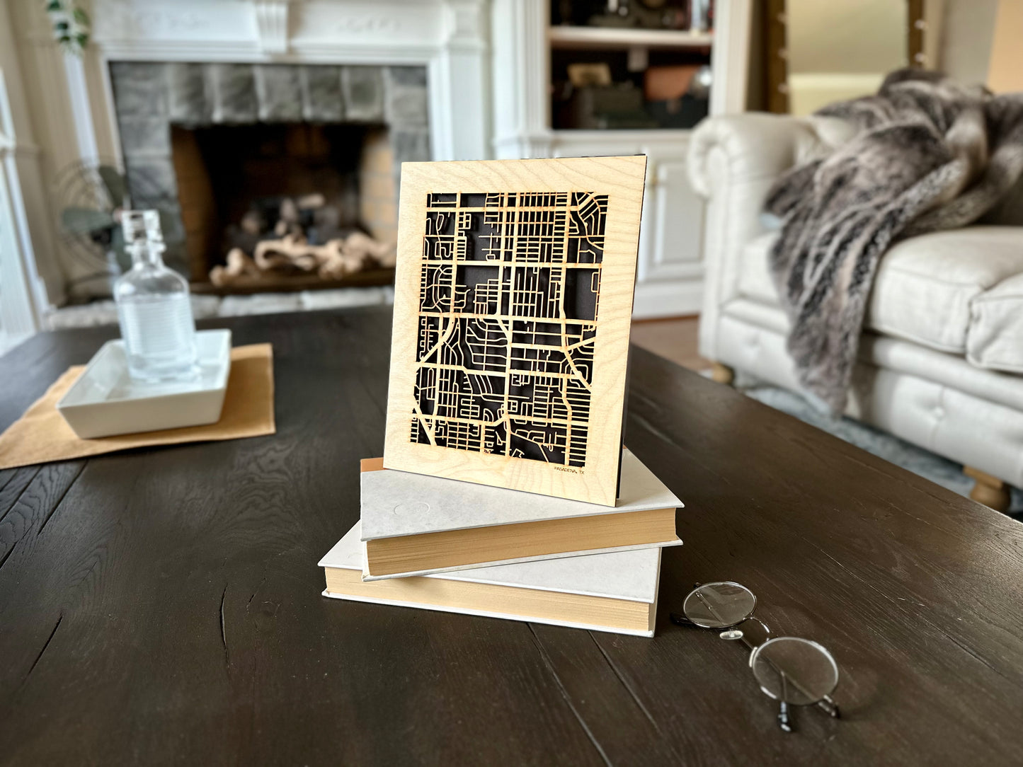 Pasadena, TX City Street Map | Modern Wood Wall Art in a Minimalist design. 2 sizes