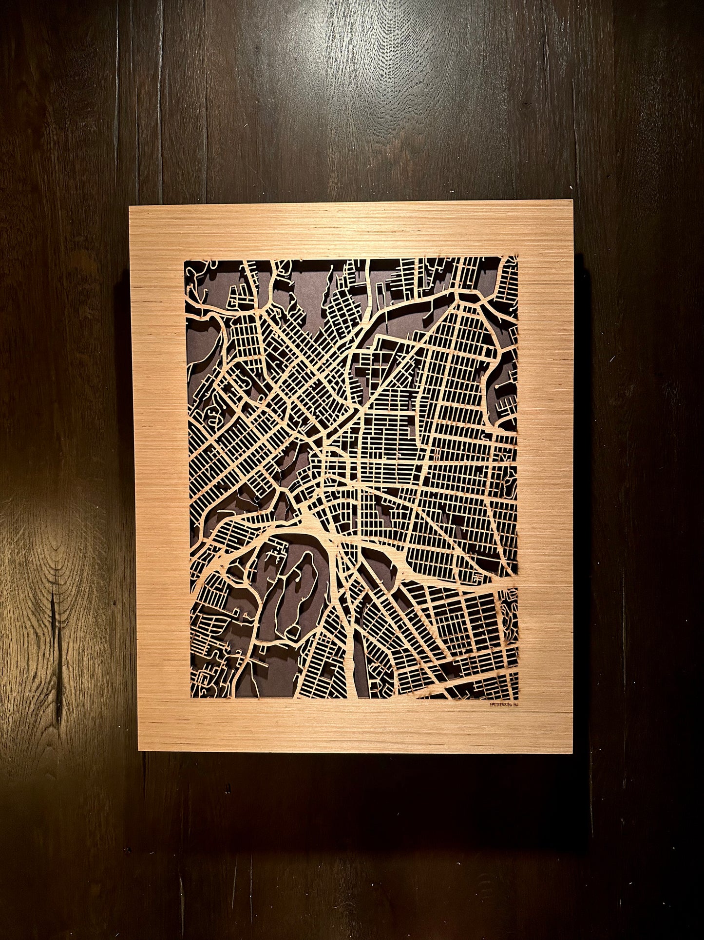 Paterson, NJ City Street Map | Modern Wood Wall Art in a Minimalist design. 2 sizes