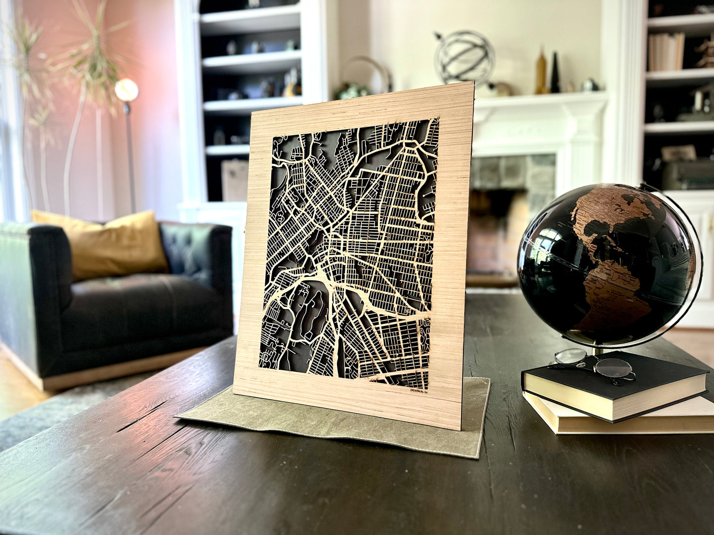 Paterson, NJ City Street Map | Modern Wood Wall Art in a Minimalist design. 2 sizes