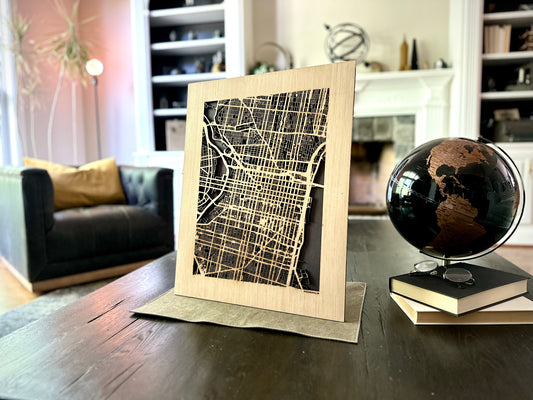 Philadelphia, PA City Street Map | Modern Wood Wall Art in a Minimalist design. 3 sizes