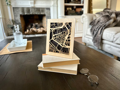 Pittsburgh, PA City Street Map | Modern Wood Wall Art in a Minimalist design. 3 sizes