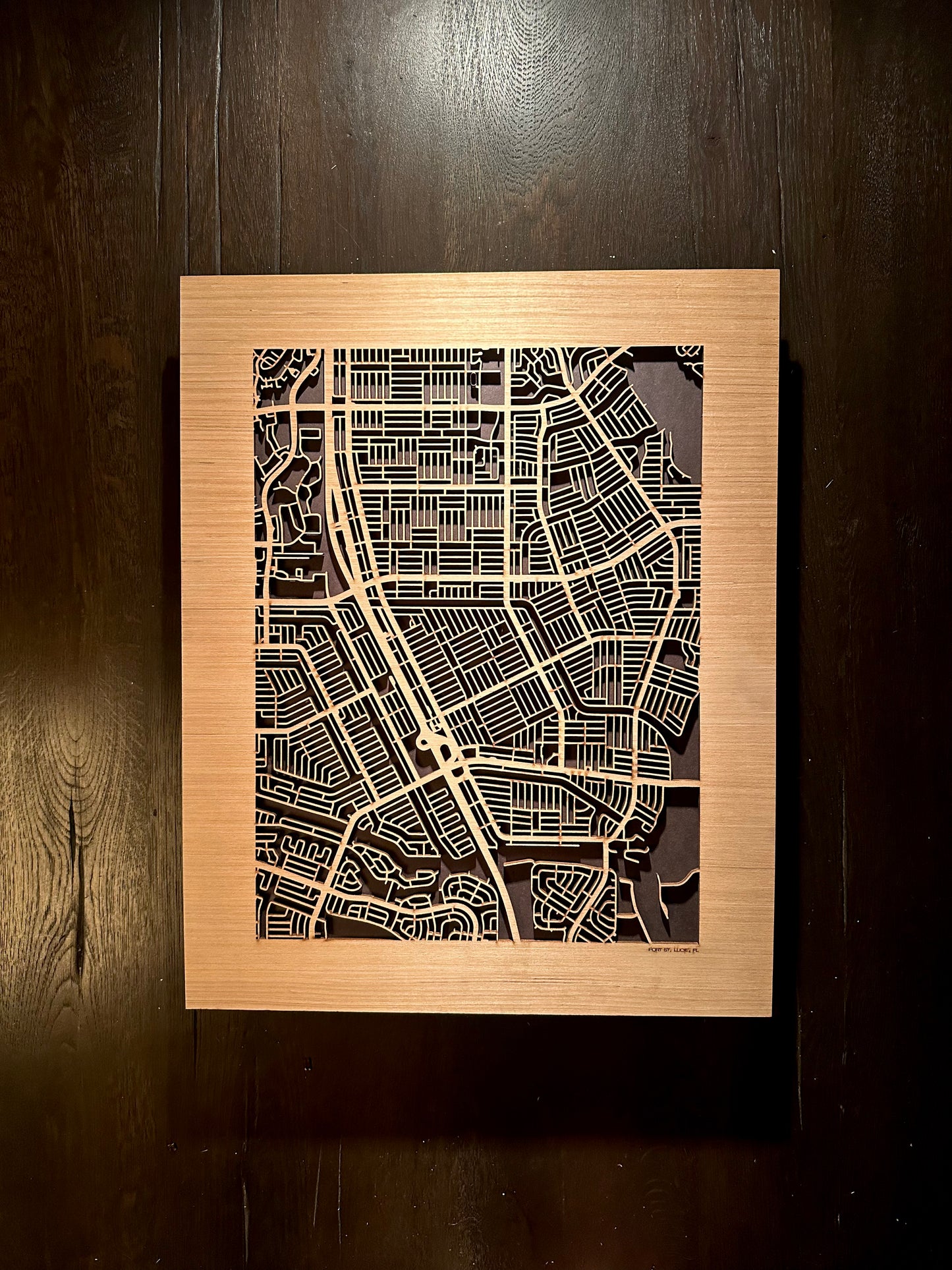 Port St Lucie, FL City Street Map | Modern Wood Wall Art in a Minimalist design. 2 sizes