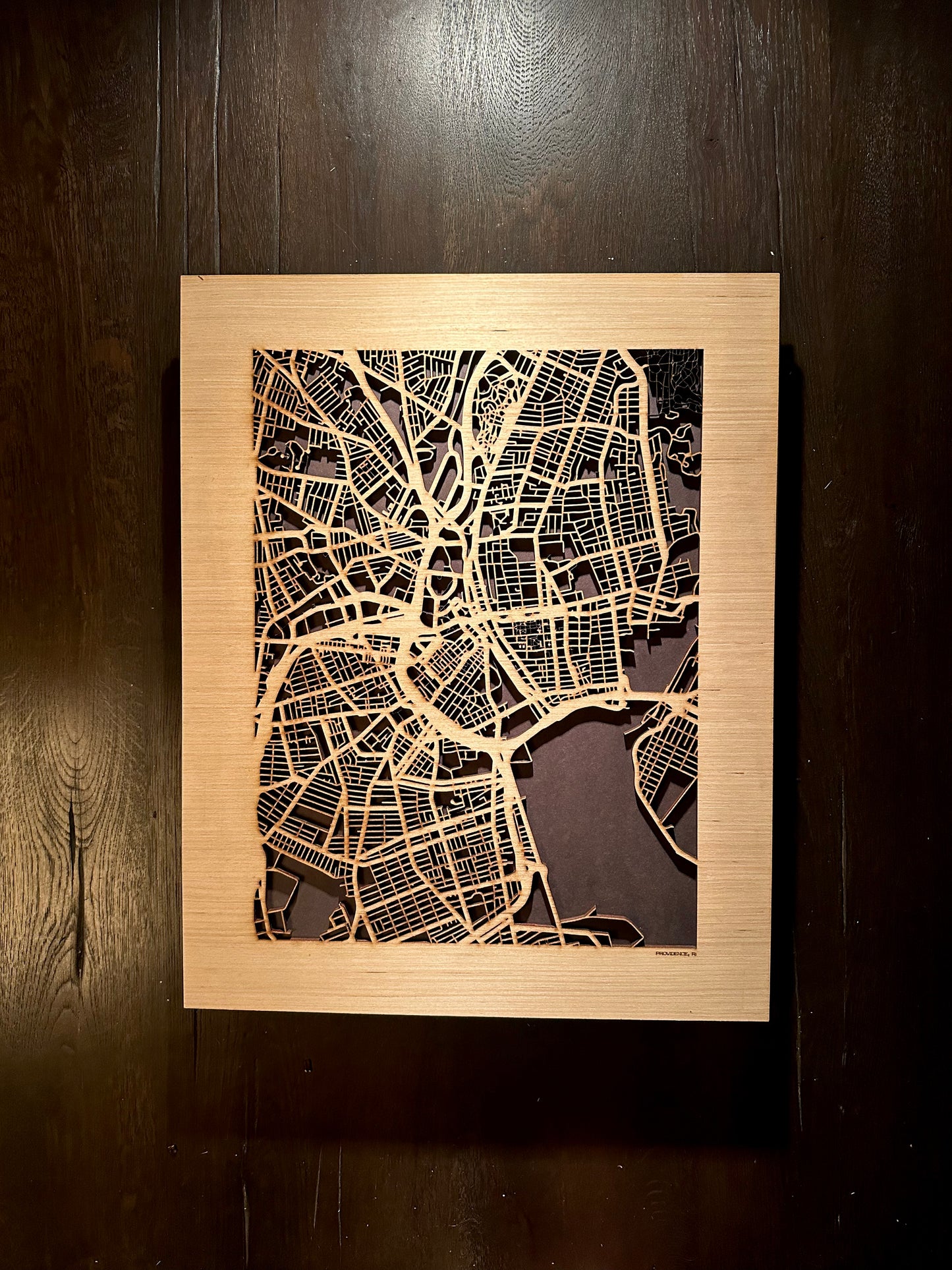 Providence, RI City Street Map | Modern Wood Wall Art in a Minimalist design. 2 sizes