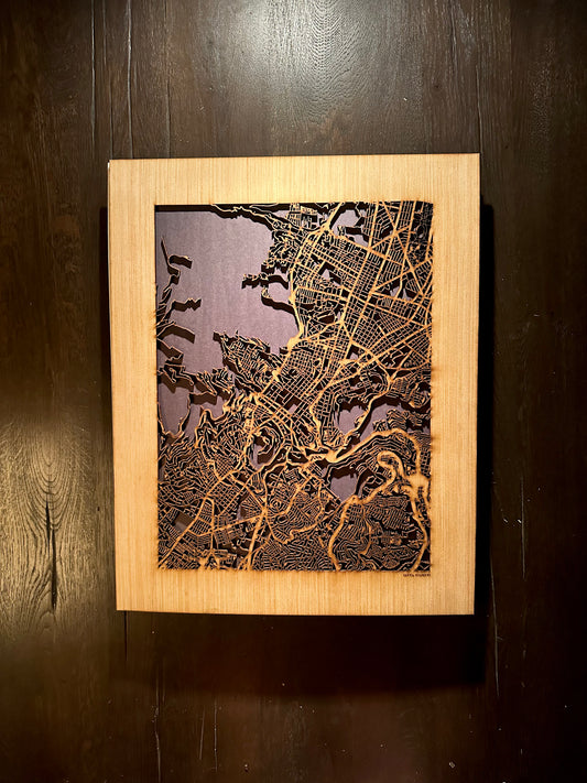 Quito, Ecuador City Street Map | Modern Wood Wall Art in a Minimalist design. 2 sizes