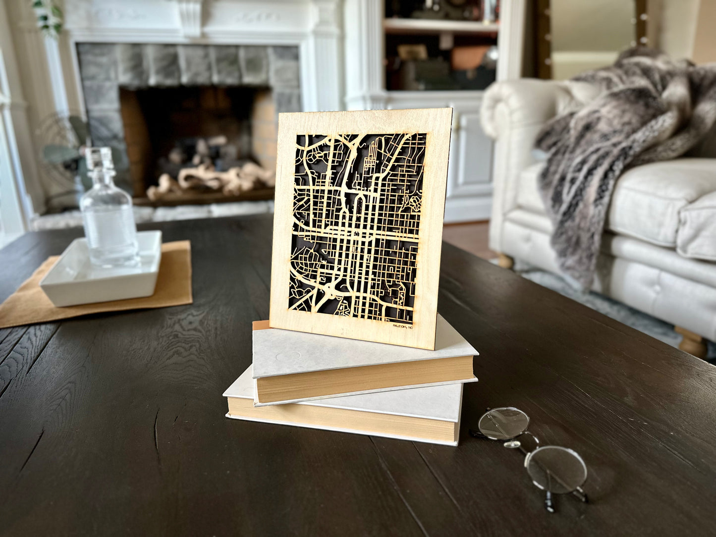 Raleigh, NC City Street Map | Modern Wood Wall Art in a Minimalist design. 2 sizes