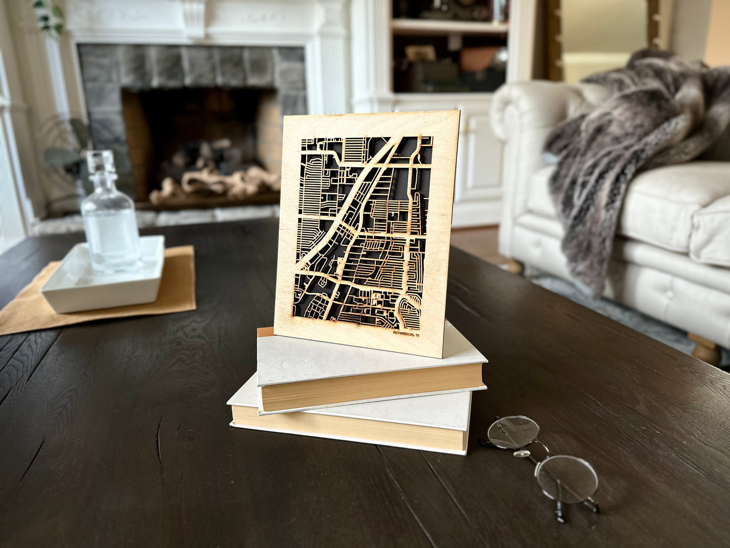 Richardson, TX City Street Map | Modern Wood Wall Art in a Minimalist design. 2 sizes