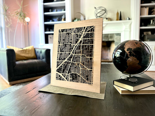 Richardson, TX City Street Map | Modern Wood Wall Art in a Minimalist design. 2 sizes