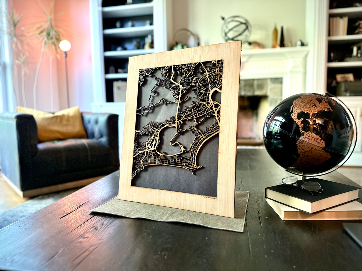 Rio de Janeiro, Brazil City Street Map | Modern Wood Wall Art in a Minimalist design. 2 sizes