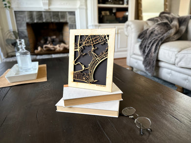 Rio de Janeiro, Brazil City Street Map | Modern Wood Wall Art in a Minimalist design. 2 sizes