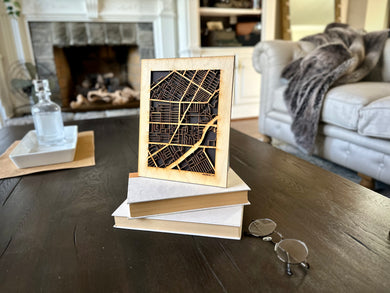 Riverside, CA City Street Map | Modern Wood Wall Art in a Minimalist design. 2 sizes