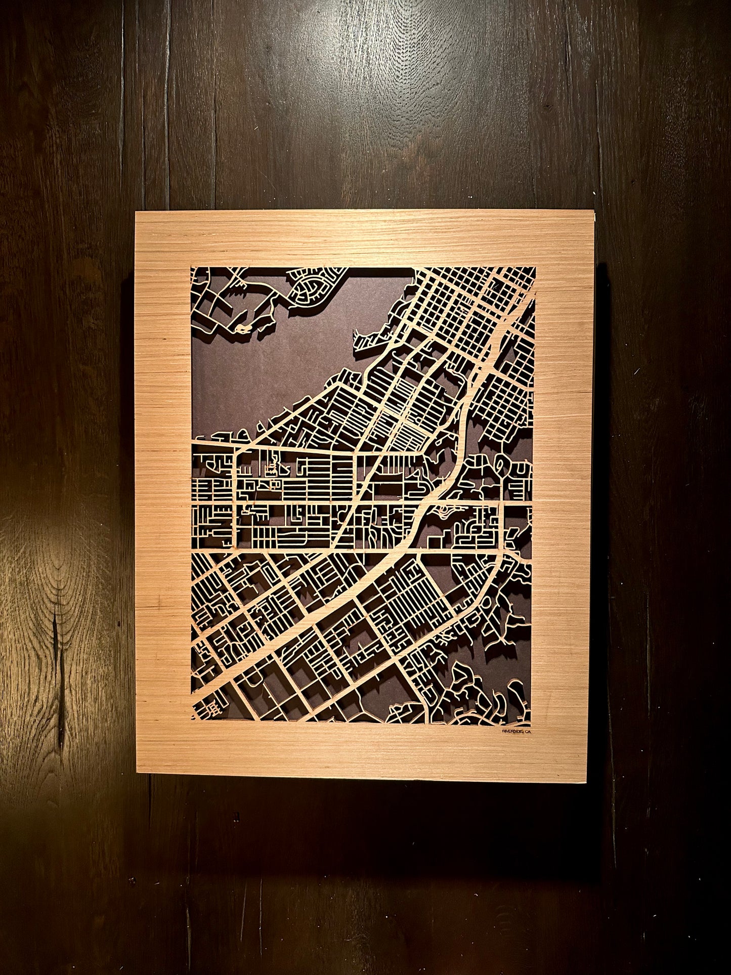 Riverside, CA City Street Map | Modern Wood Wall Art in a Minimalist design. 2 sizes