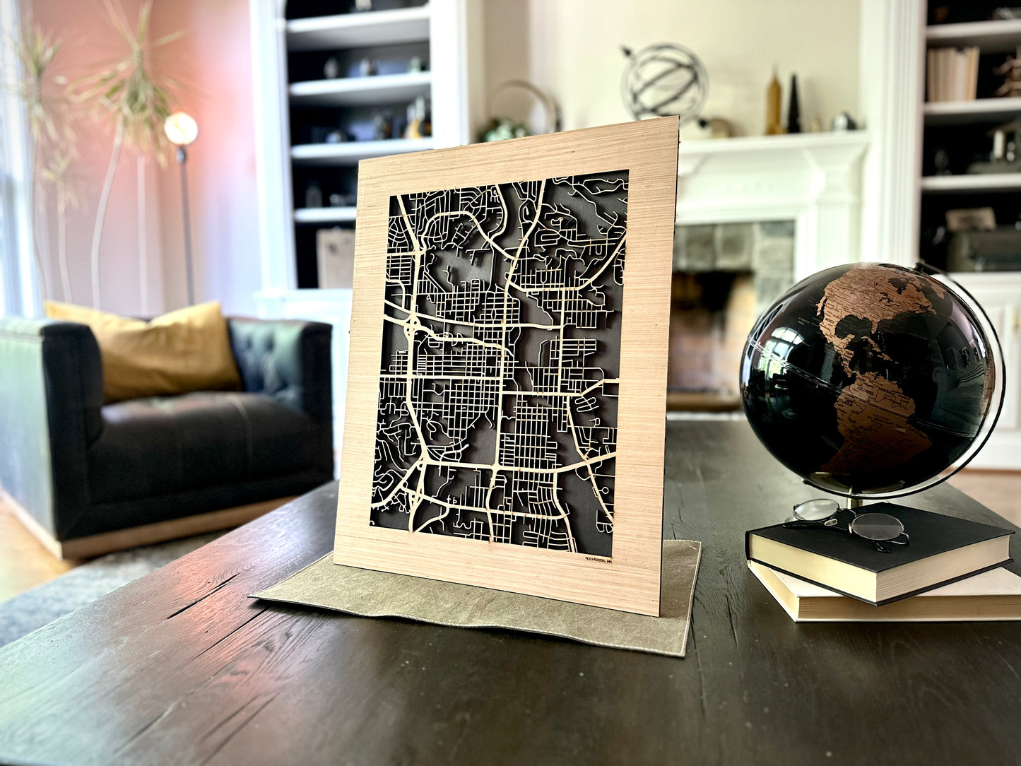 Rochester, MN City Street Map | Modern Wood Wall Art in a Minimalist design. 2 sizes