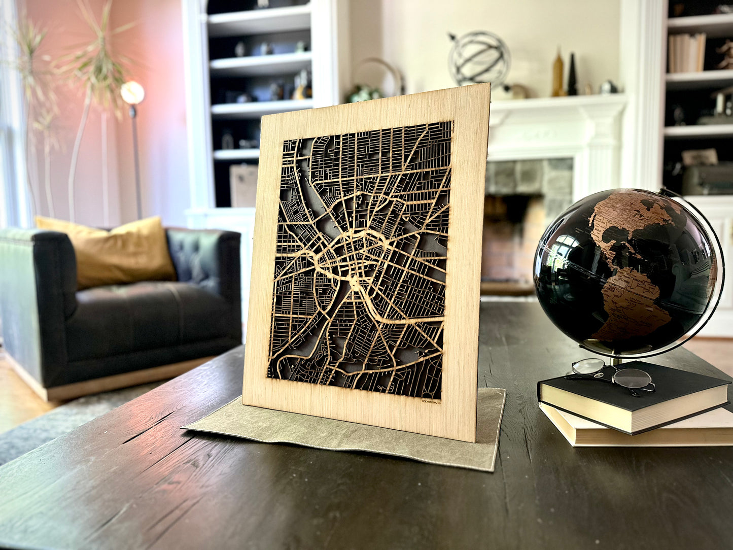 Rochester, NY City Street Map | Modern Wood Wall Art in a Minimalist design. 2 sizes