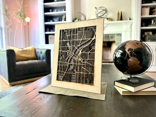 Rockford, IL City Street Map | Modern Wood Wall Art in a Minimalist design. 2 sizes
