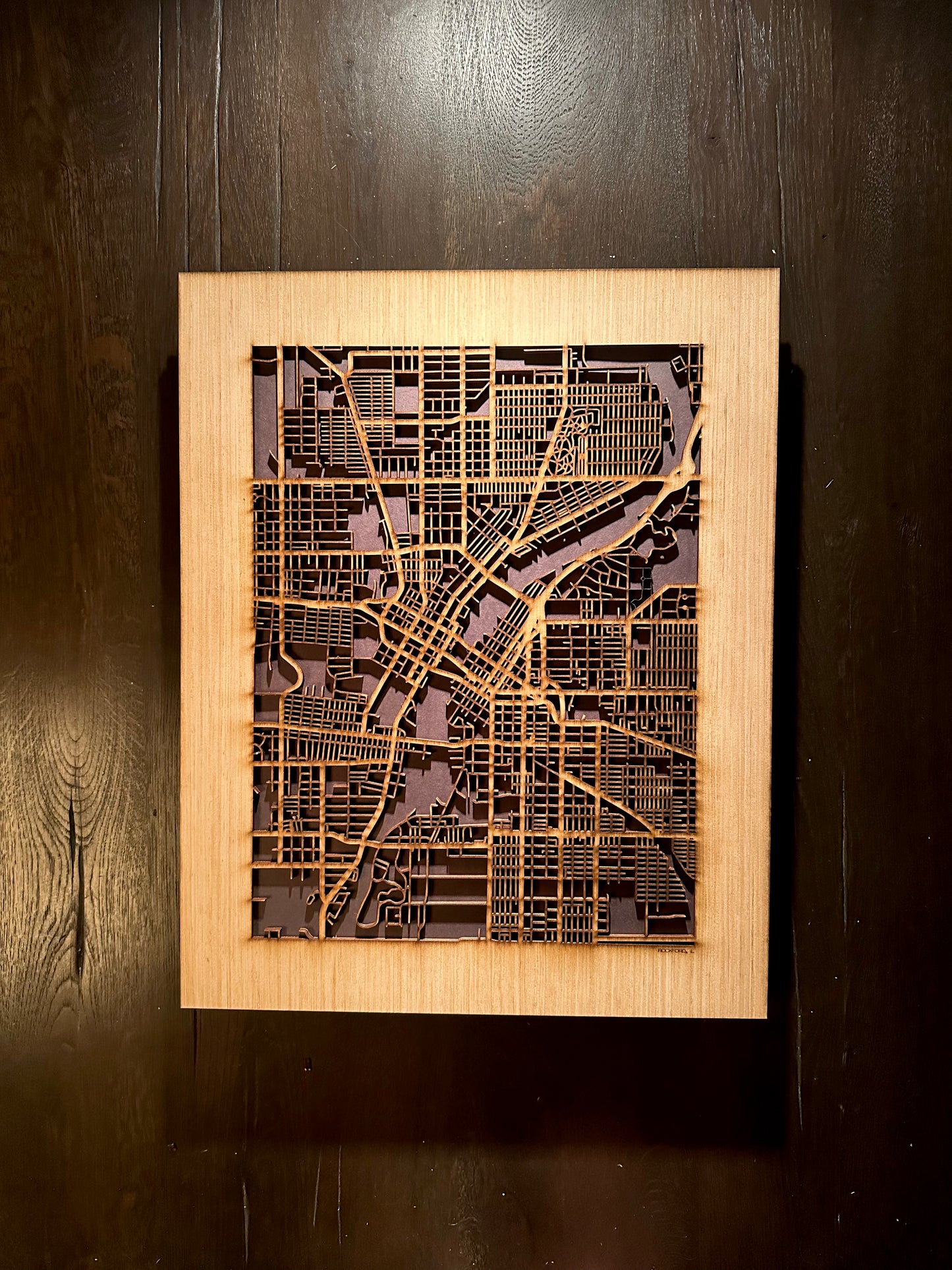 Rockford, IL City Street Map | Modern Wood Wall Art in a Minimalist design. 2 sizes