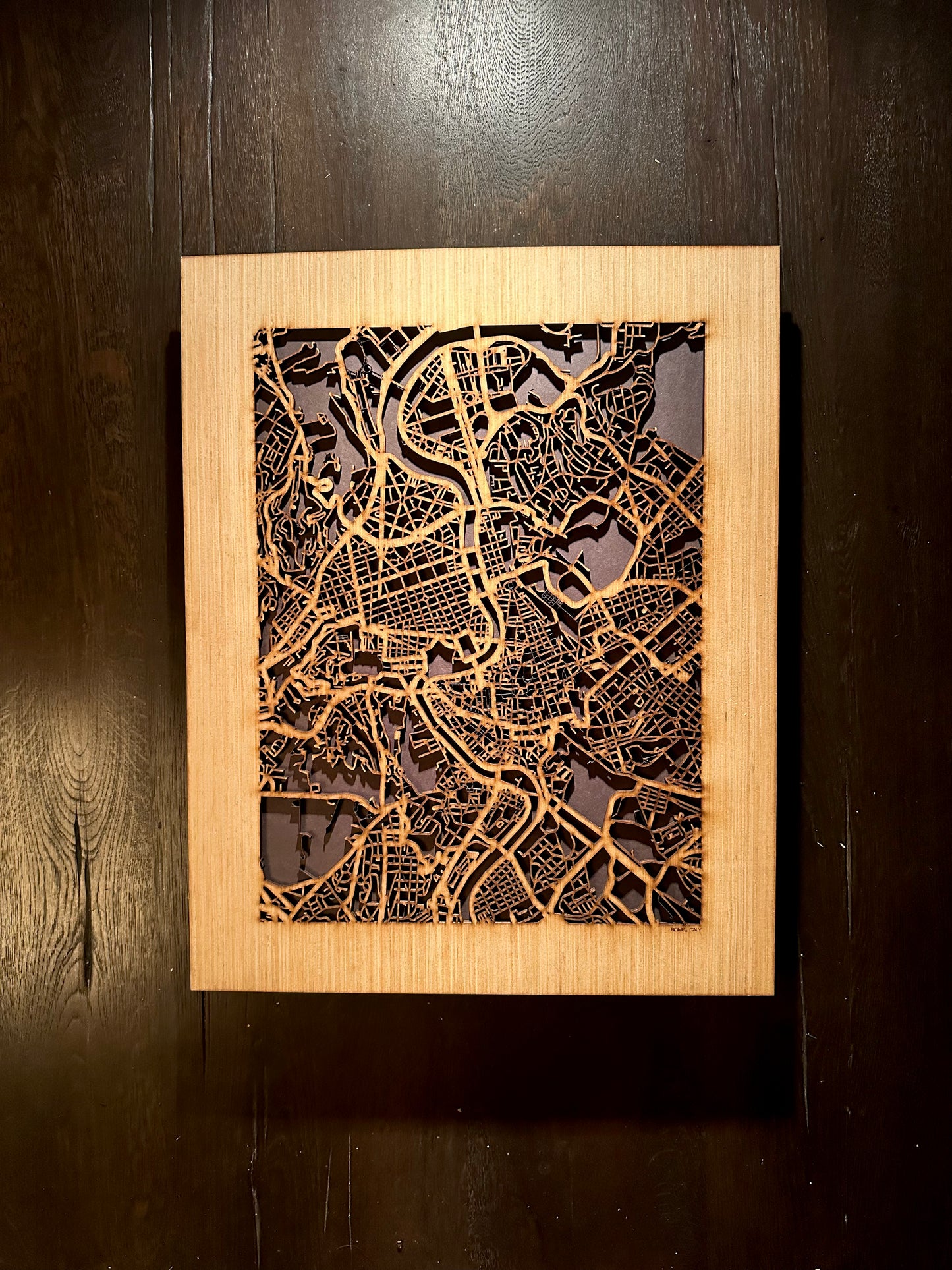 Rome, Italy City Street Map | Modern Wood Wall Art in a Minimalist design. 2 sizes