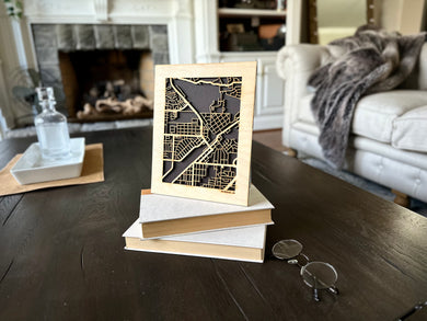 Roseville, CA City Street Map | Modern Wood Wall Art in a Minimalist design. 2 sizes