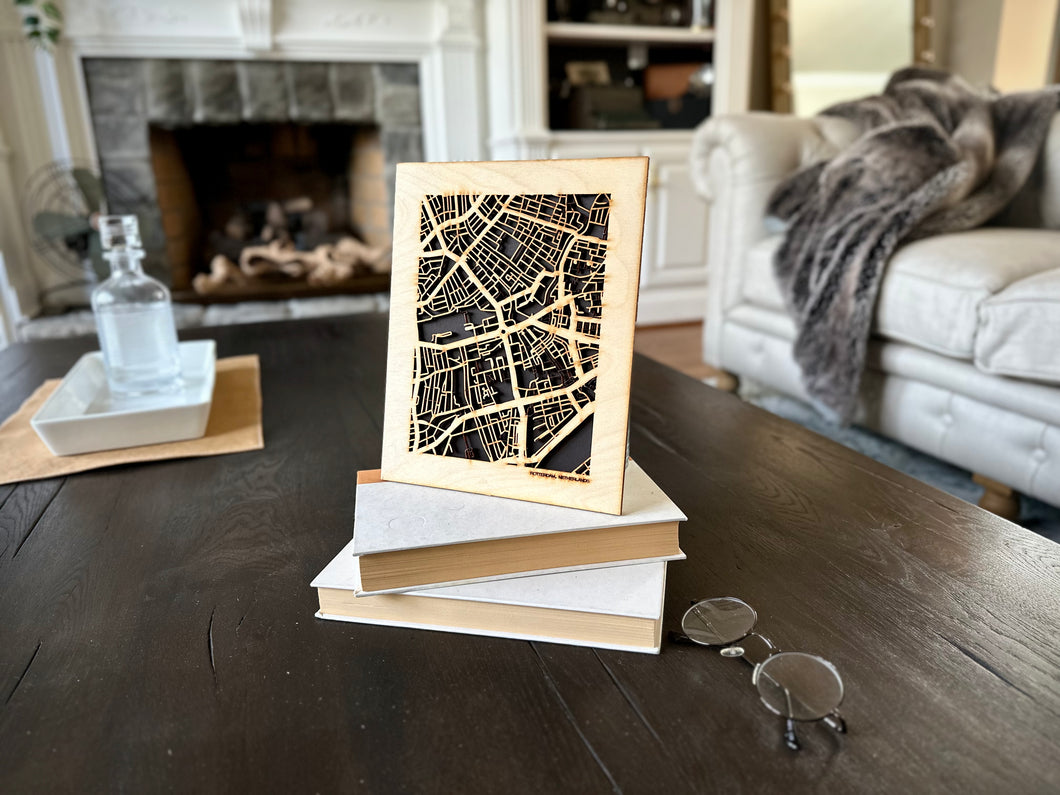 Rotterdam, Netherlands City Street Map | Modern Wood Wall Art in a Minimalist design. 2 sizes