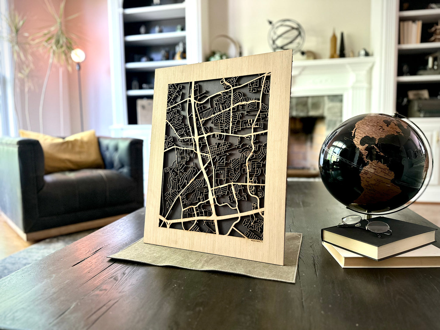 Round Rock, TX City Street Map | Modern Wood Wall Art in a Minimalist design. 2 sizes