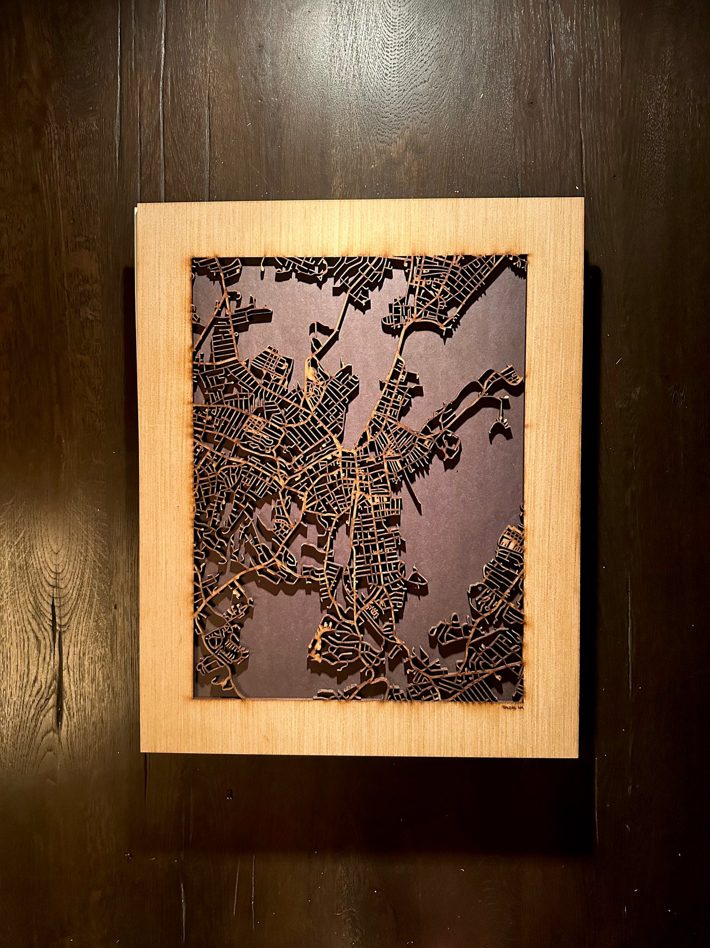 Salem, MA City Street Map | Modern Wood Wall Art in a Minimalist design. 2 sizes