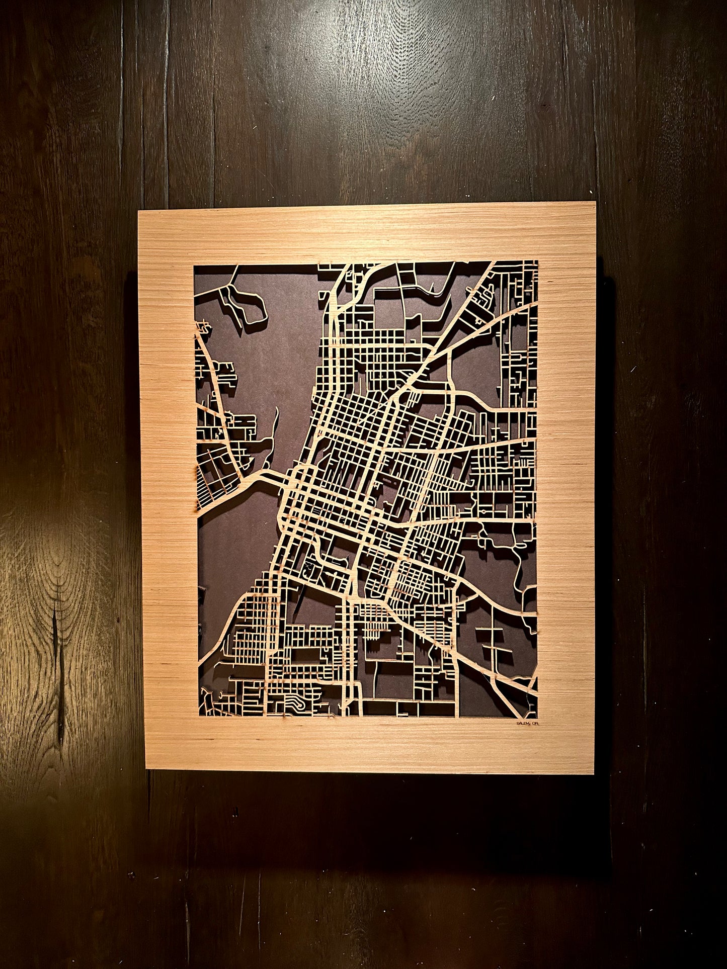 Salem, OR City Street Map | Modern Wood Wall Art in a Minimalist design. 2 sizes
