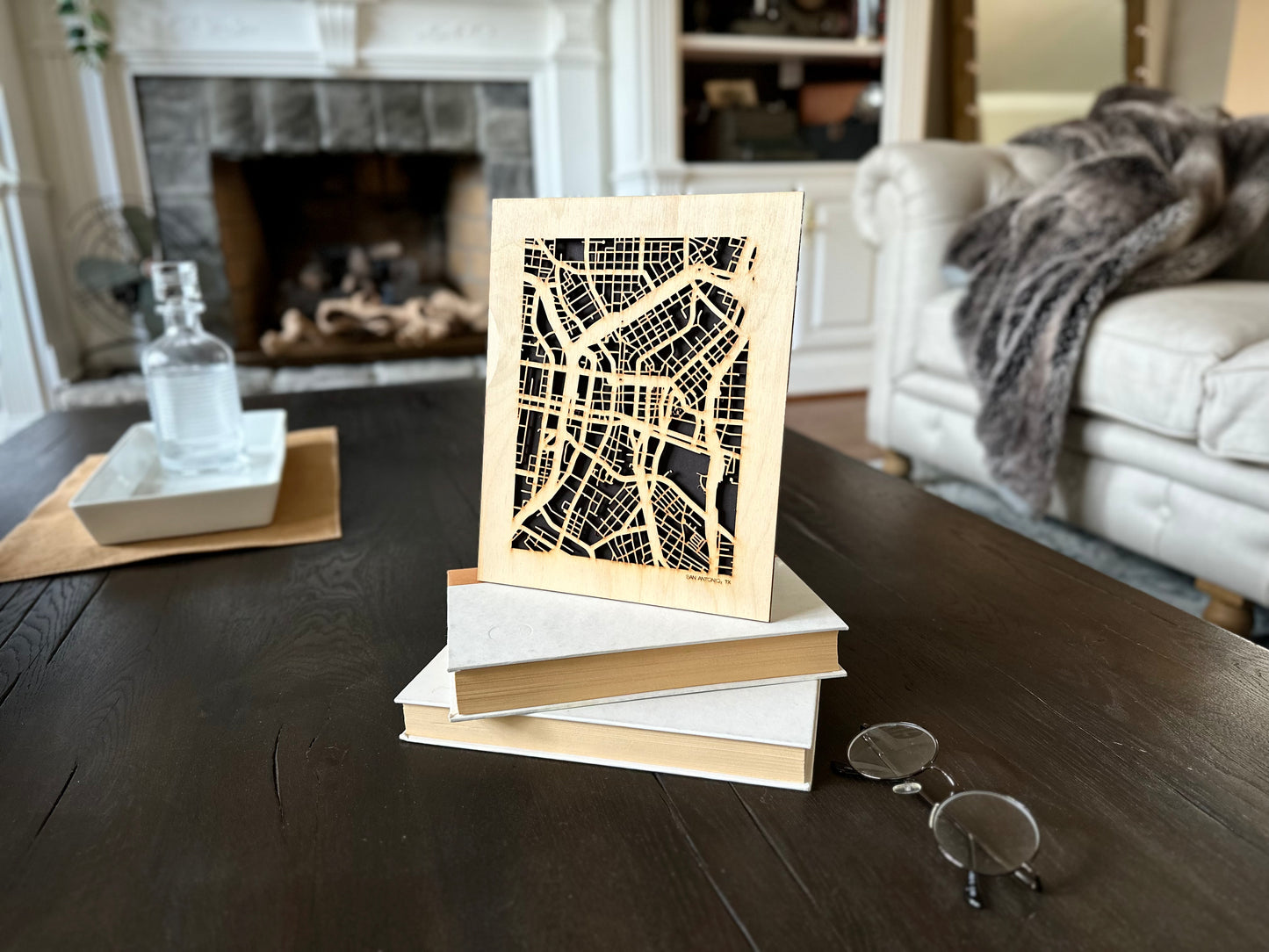 San Antonio, TX City Street Map | Modern Wood Wall Art in a Minimalist design. 2 sizes