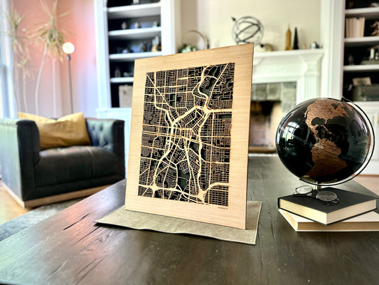 San Antonio, TX City Street Map | Modern Wood Wall Art in a Minimalist design. 2 sizes