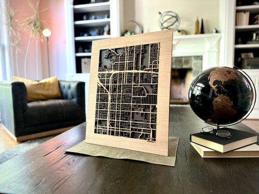 San Bernardino, CA City Street Map | Modern Wood Wall Art in a Minimalist design. 2 sizes