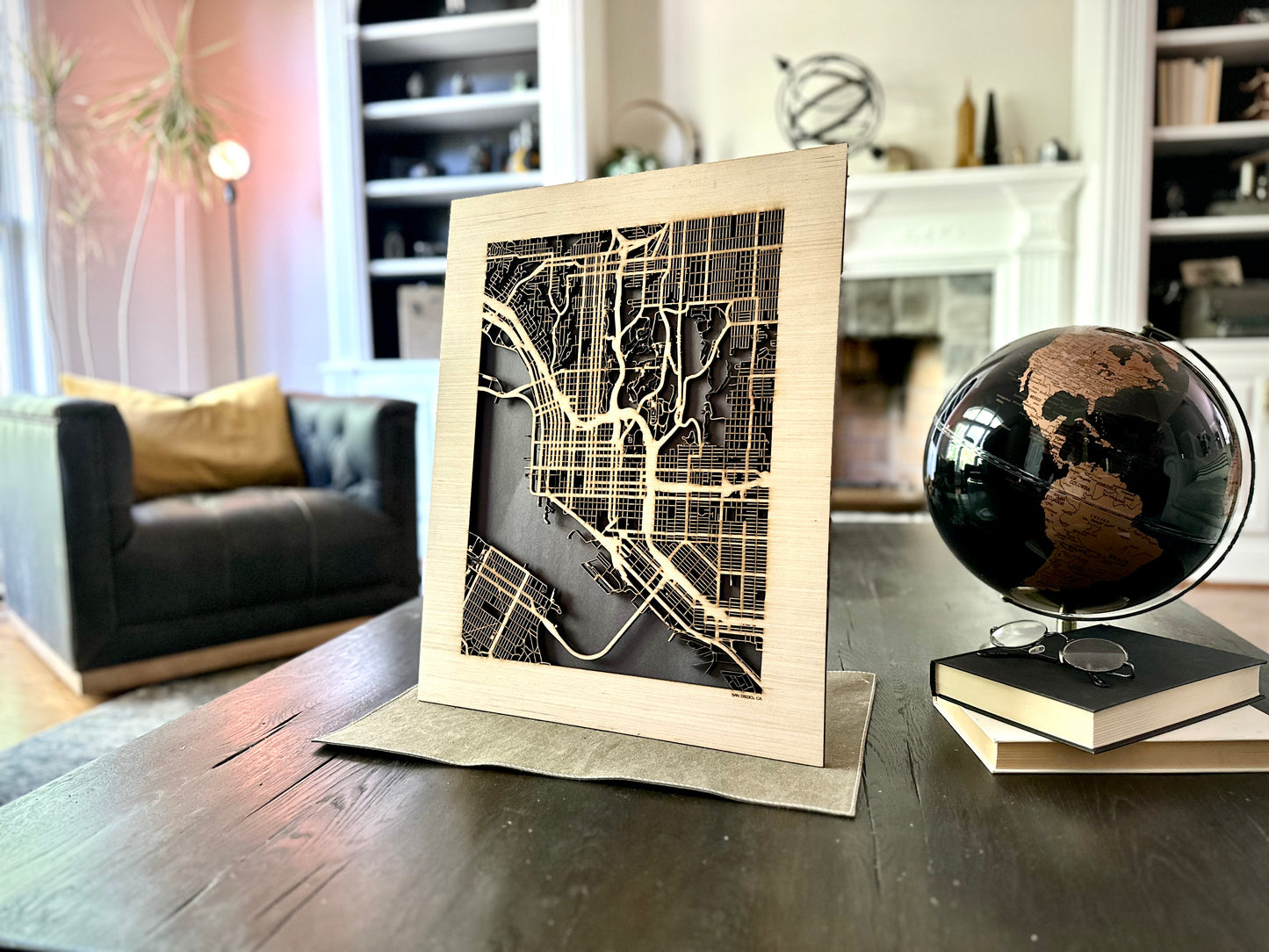 San Diego, CA City Street Map | Modern Wood Wall Art in a Minimalist design. 2 sizes