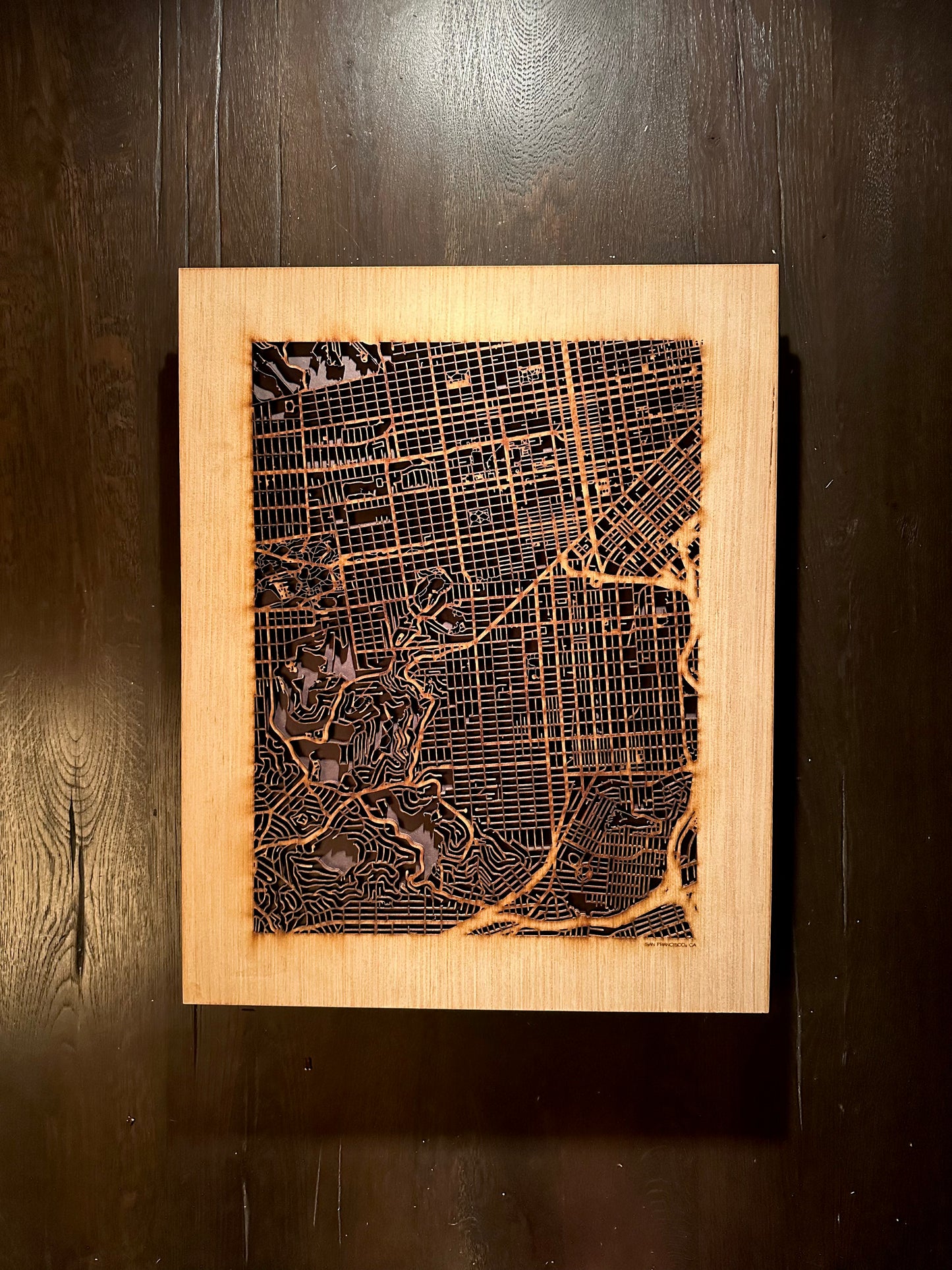 San Francisco, CA City Street Map | Modern Wood Wall Art in a Minimalist design. 3 sizes