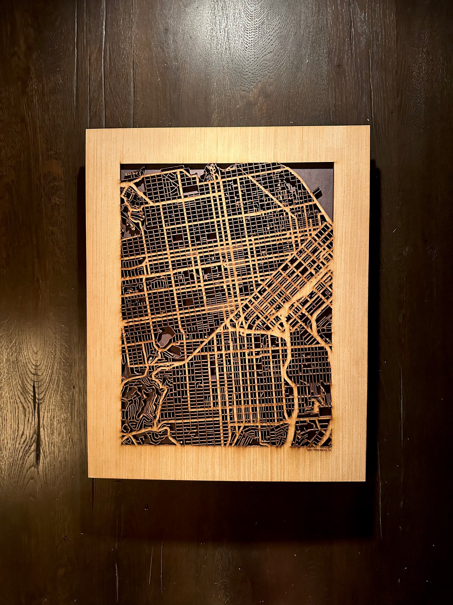 San Francisco, CA City Street Map | Modern Wood Wall Art in a Minimalist design. 3 sizes