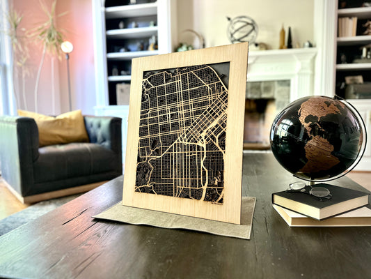 San Francisco, CA City Street Map | Modern Wood Wall Art in a Minimalist design. 3 sizes