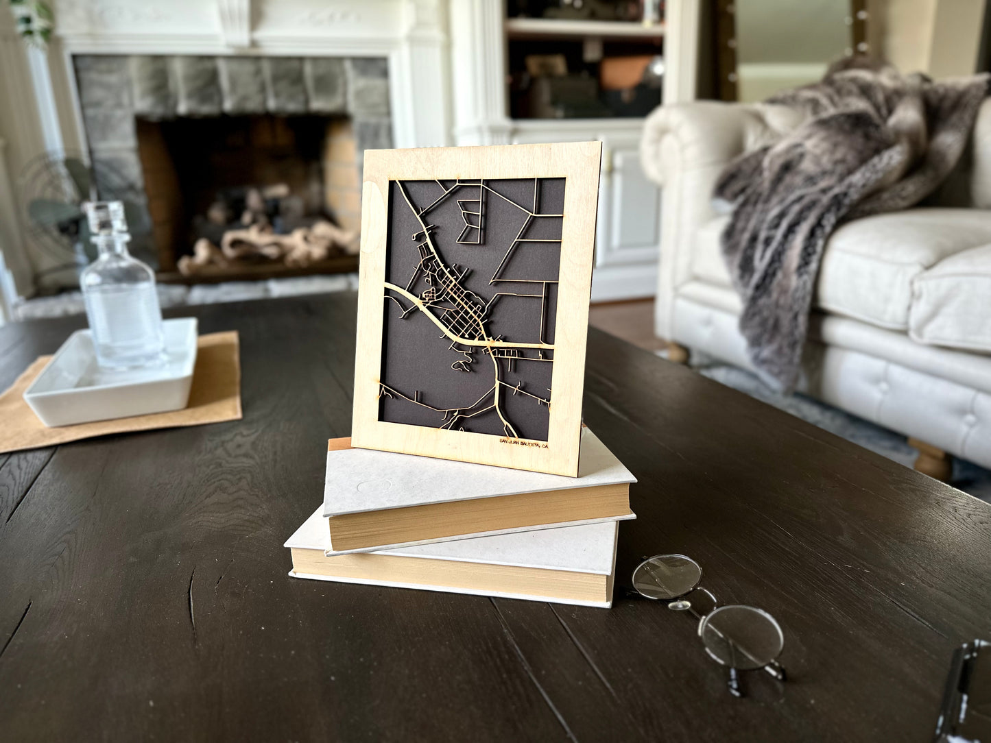 San Juan Bautista, CA City Street Map | Modern Wood Wall Art in a Minimalist design. 2 sizes