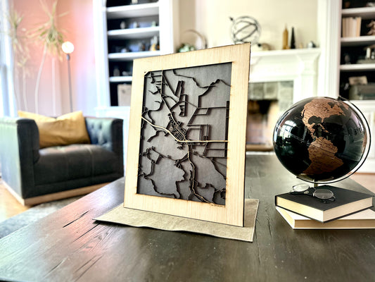 San Juan Bautista, CA City Street Map | Modern Wood Wall Art in a Minimalist design. 2 sizes