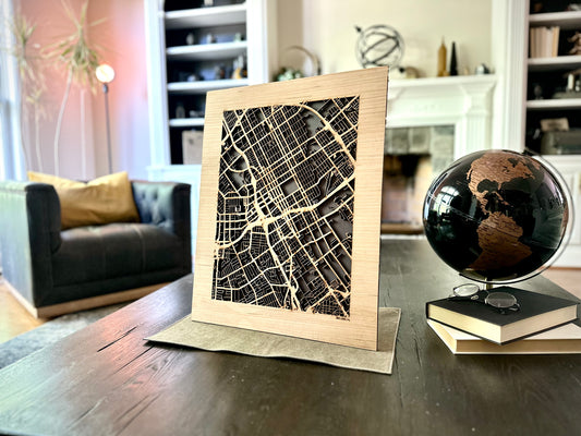 San Jose, CA City Street Map | Modern Wood Wall Art in a Minimalist design. 2 sizes