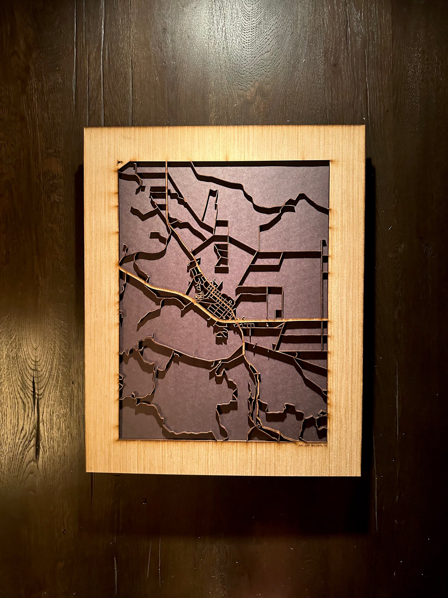 San Juan Bautista, CA City Street Map | Modern Wood Wall Art in a Minimalist design. 2 sizes